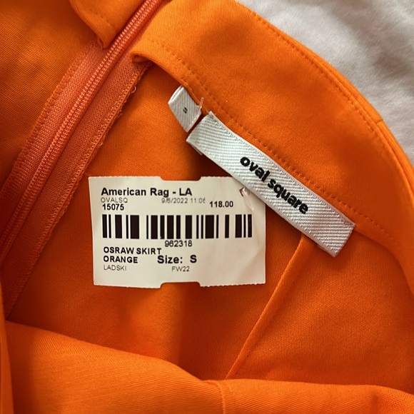 Oval Square Mini Skirt in Orange - Picture 3 of 3